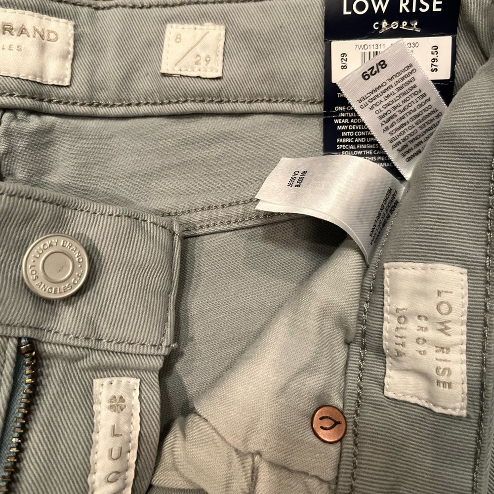 Lucky Brand Women's Lolita Crop Jean Size 8/29 Green